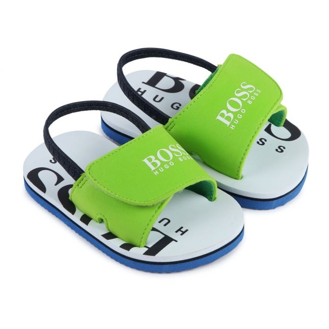 Toddler Green Branded Elasticated Slides (19-30)