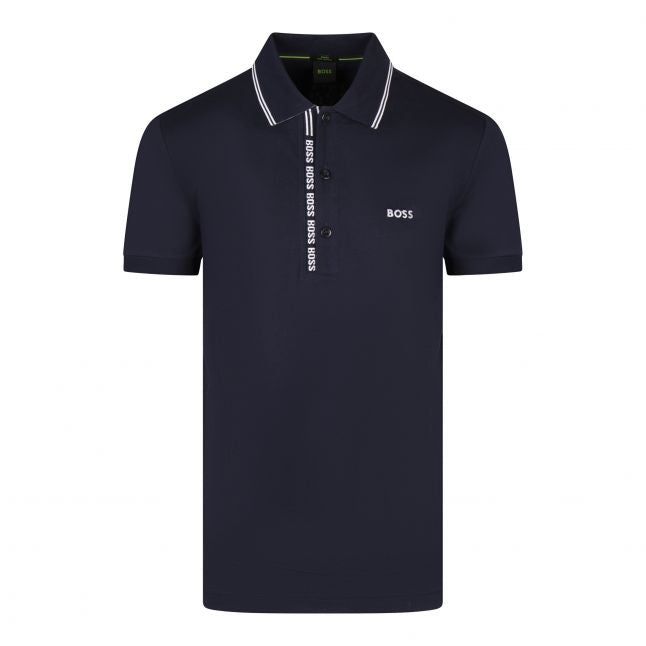 Mens Navy Paule 4 Slim S/s Polo