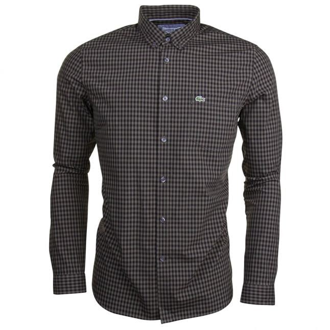 Mens Safari & Black Check L/s Shirt