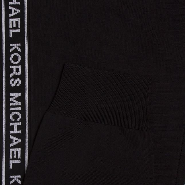 Womens Black Taped Logo Sweat Pants