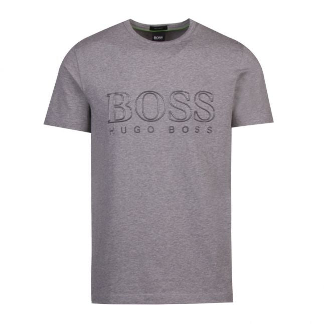 Athleisure Mens Light Grey Tee Raised Logo S/s T Shirt