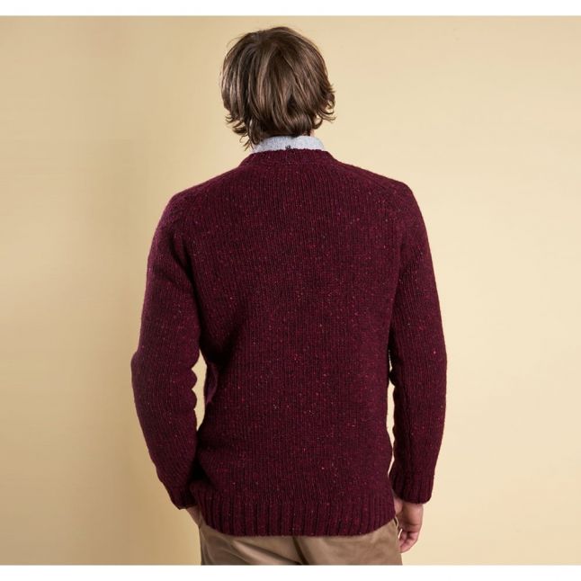 Heritage Mens Merlot Mix Barnard Cable Crew Jumper