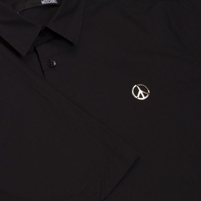 Mens Black Logo Badge Regular S/s Shirt