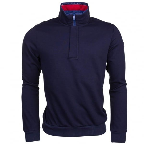 Paul & Shark Mens Navy Half Zip Shark Fit Sweat Top