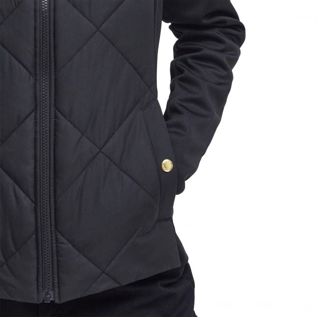 Womens Black Rubins Quilted Hybrid Sweat