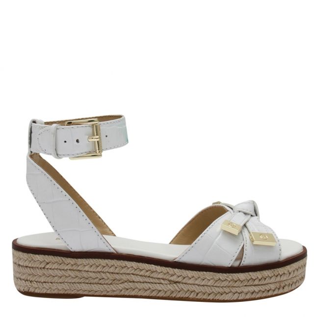 Womens Optic White Ripley Bow Flatform Sandals