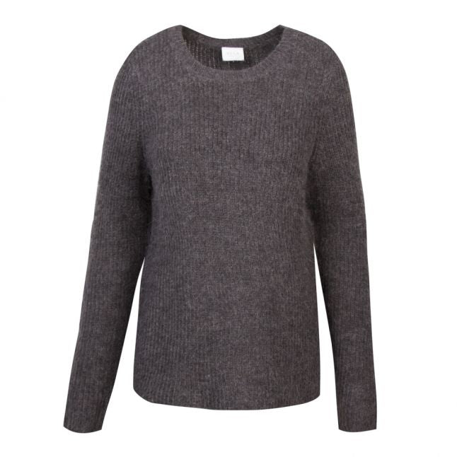 Womens Dark Grey Melange Vigood Wool Knitted Jumper