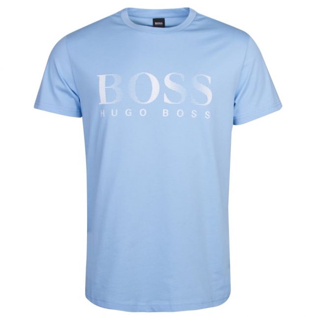 Mens Light Blue Big Logo Beach S/s T Shirt