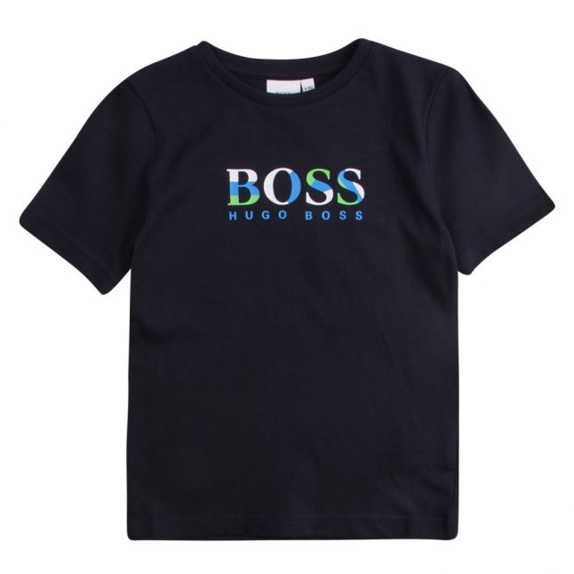 Boys Navy Colour Big Logo S/s T Shirt