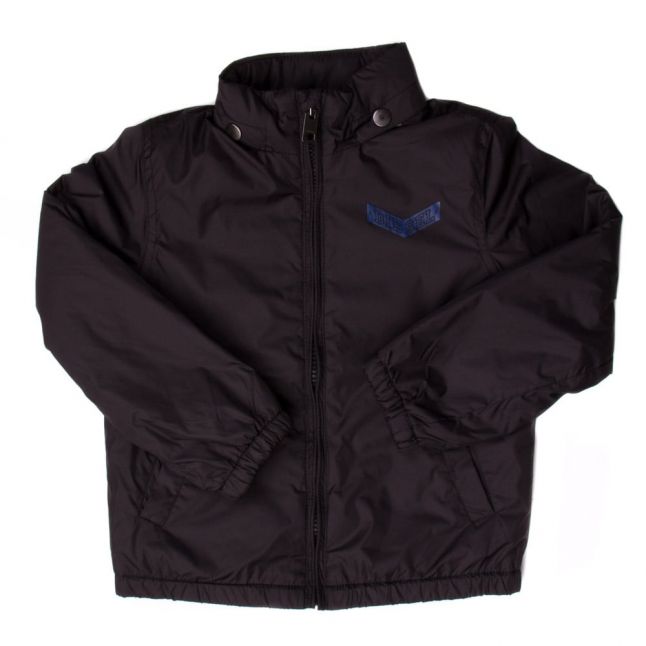 Boys Black Branded Nylon Jacket