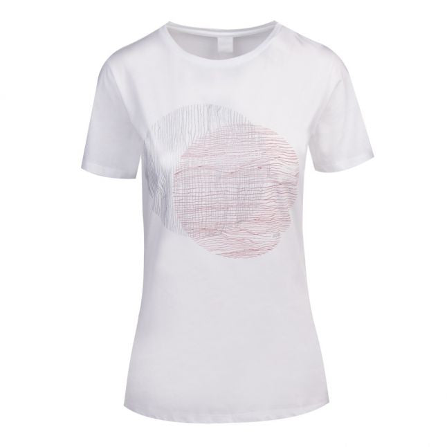 Casual Womens White Temoire Circle S/s T Shirt