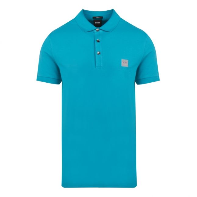 Casual Mens Blue Passenger Slim Fit S/s Polo Shirt