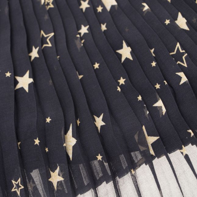 Girls Navy Stars Pleated Dress