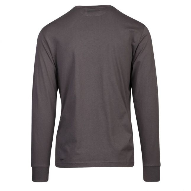 Mens Dark Slate Logo Print L/s T Shirt