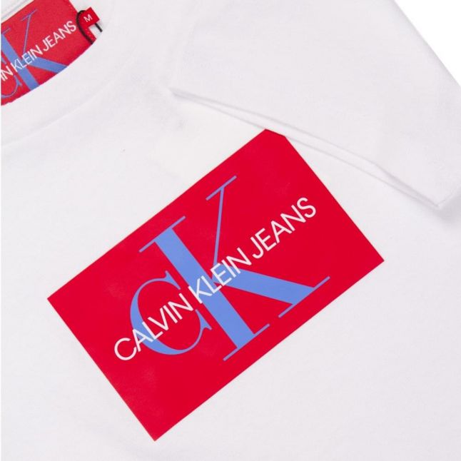 Womens White/Tomato Monogram Box Logo Slim S/s T Shirt