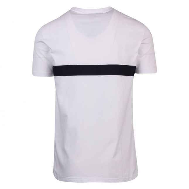 Mens White/Black Logo Stripe Slim Fit Beach S/s T Shirt