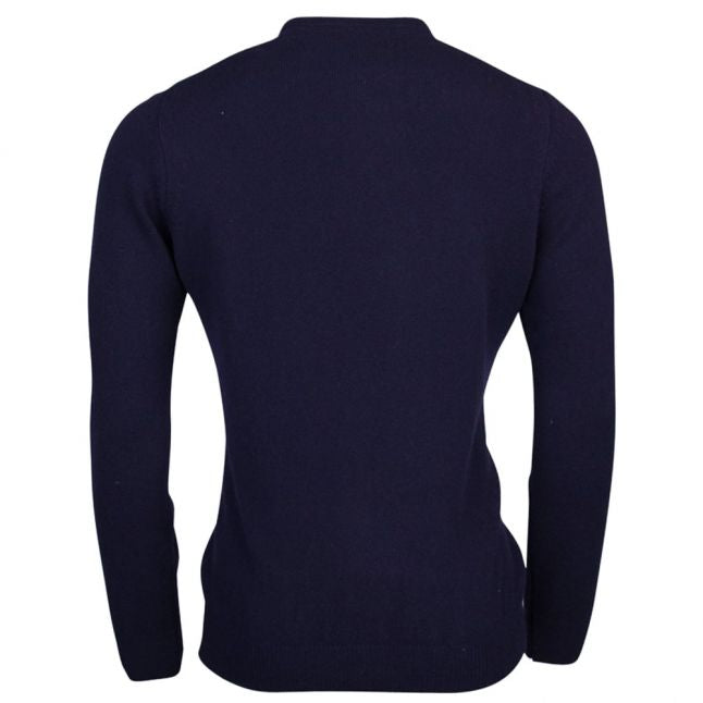 Mens Navy Lambswool Crew Knited Jumper