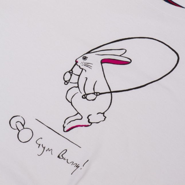 Womens White Gym Bunny Short Sleeve T Shirt