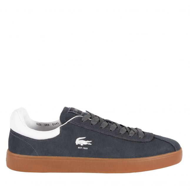 Mens Lacoste Dark Grey/Gum Baseshot Suede Trainers