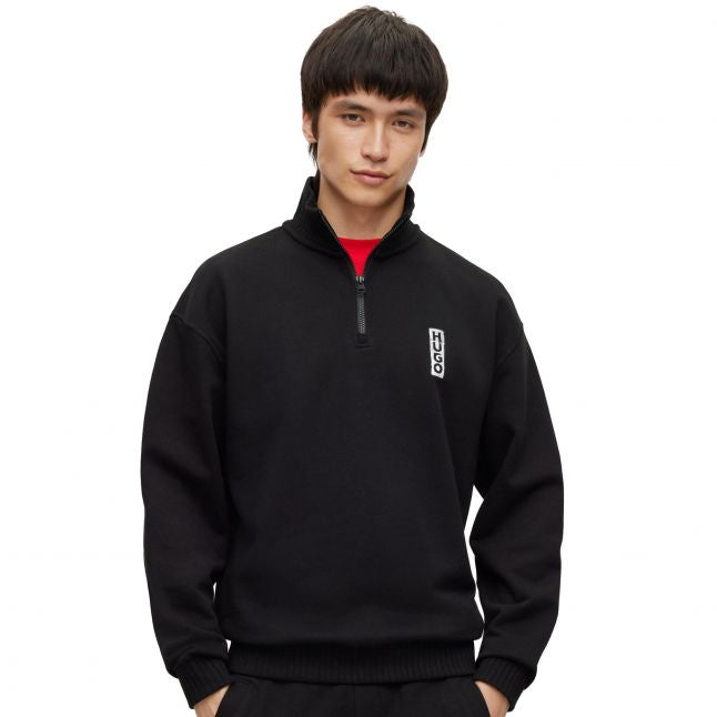 Mens Black Dutzagata Half Zip Sweat