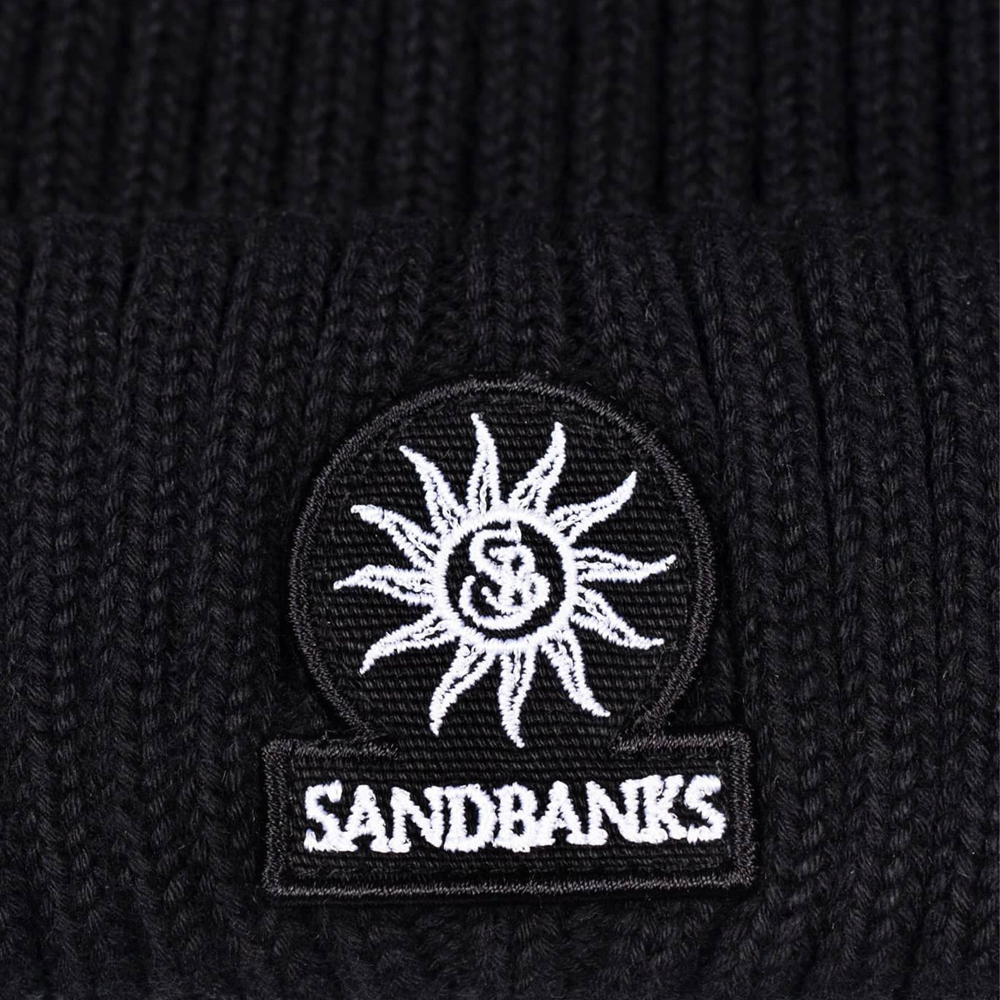 Mens Sandbanks Black Badge Logo Beanie