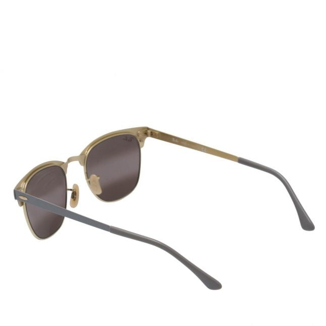 Matte Grey/Gold RB3716 Clubmaster Metal Sunglasses