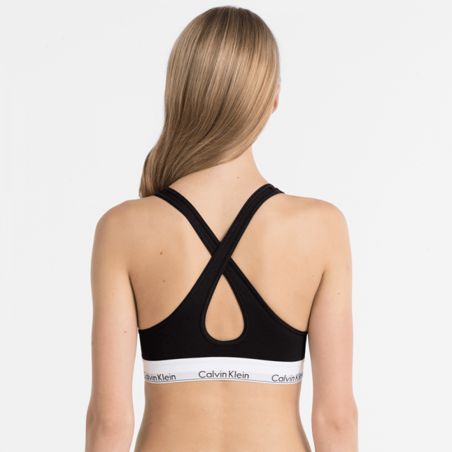 Womens Black Modern Cotton Lift Bralette