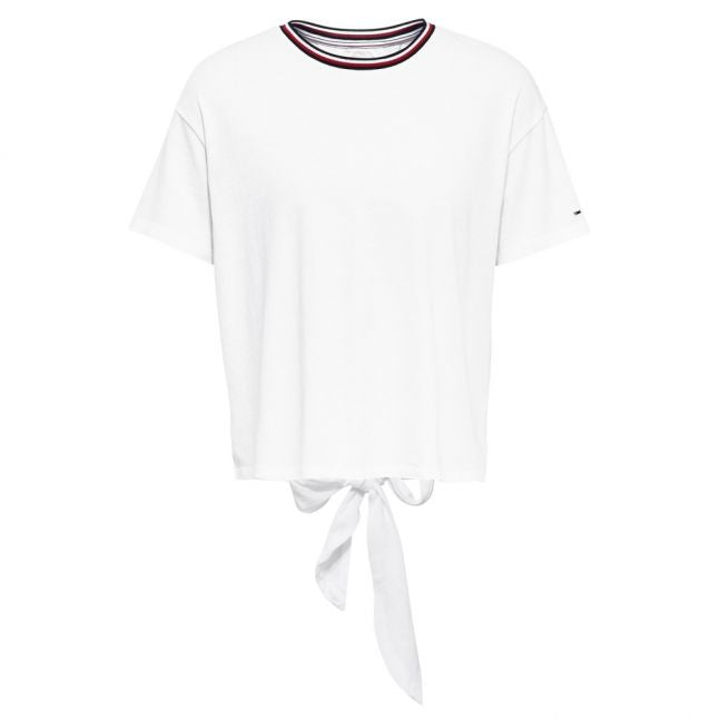 Womens Classic White Back Knot Detail S/s T Shirt