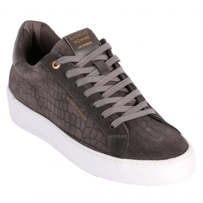 Mens Charcoal Zuma Caiman Croc Trainers