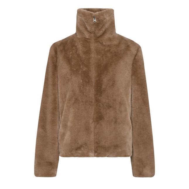 Womens Mocha Mousse Buona Faux Fur Jacket