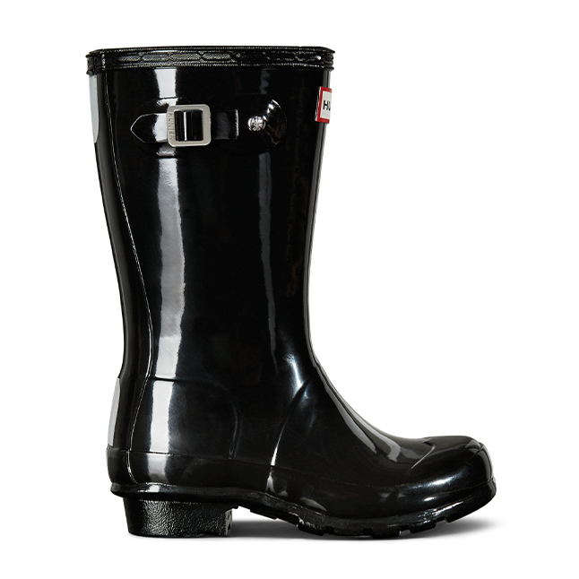 Kids Black Original Gloss Wellington Boots (12-4)