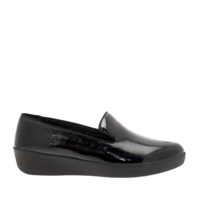 Womens Black Audrey Crinkle Patent Shoes