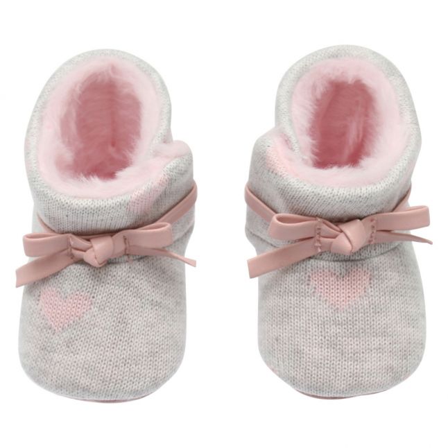 Baby Pearl Knitted Heart Booties (15-19)