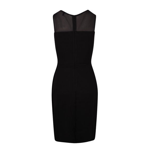 Womens Black Nylon Scuba Bodycon Dress