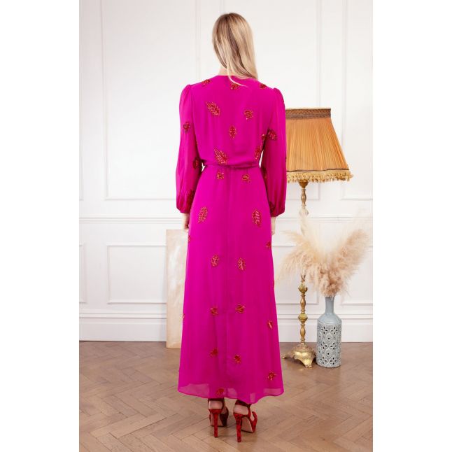 Womens Pink Honey Wrap Midi Dress