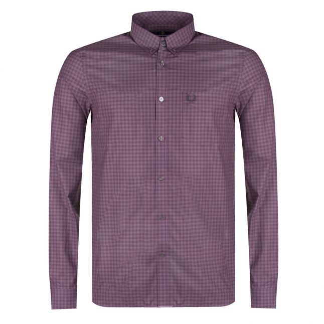 Mens Mahogany Gingham L/s Shirt