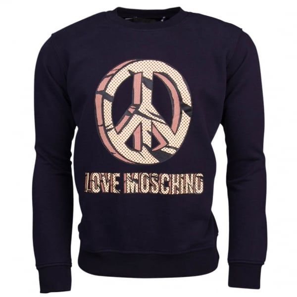 Mens Black Peace Logo Sweat Top