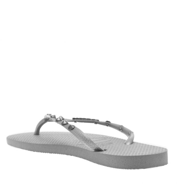 Womens Graphite Rock Slim Hardware Flip Flops