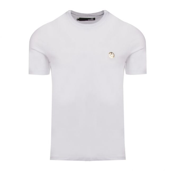 Mens Optical White Metal Peace S/s T Shirt