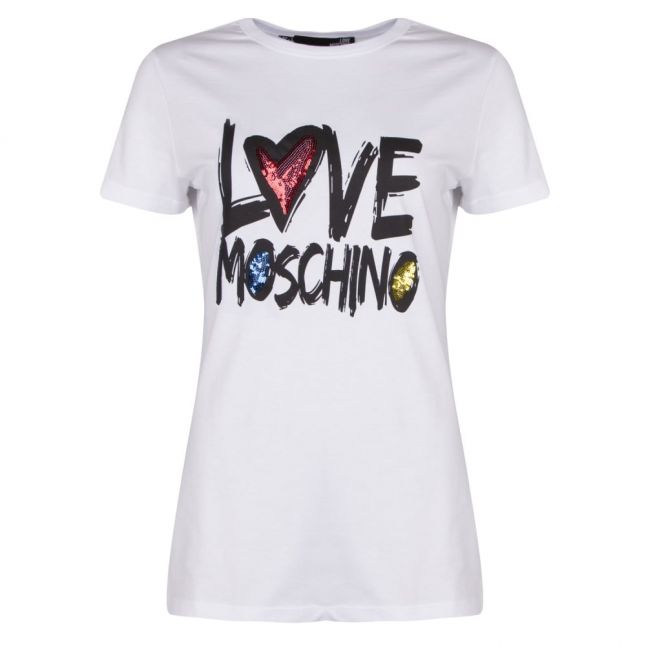 Womens Optical White Graffiti Logo S/s T Shirt