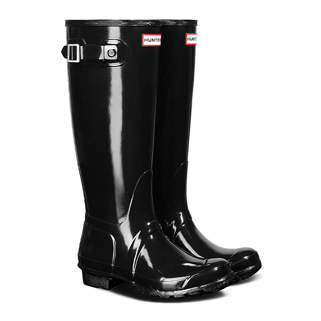 Womens Black Original Gloss Tall Wellington Boots