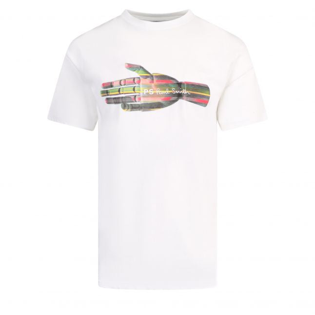 Mens White Hand Reg Fit S/s T Shirt