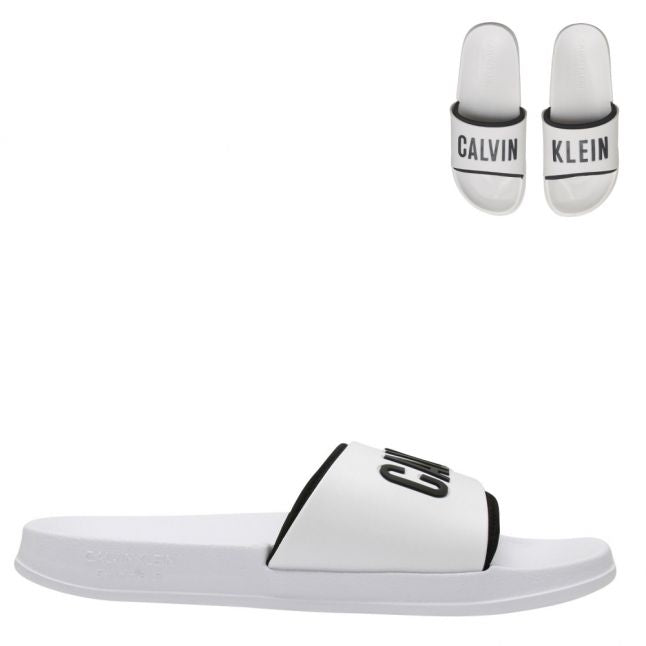 Womens Classic White Logo Slides