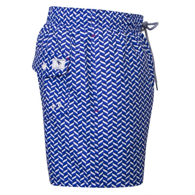 Mens Blue Caven Geo Swim Shorts