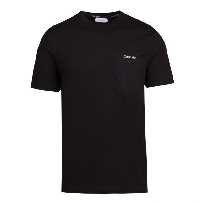 Black Nylon Pocket S/s T Shirt