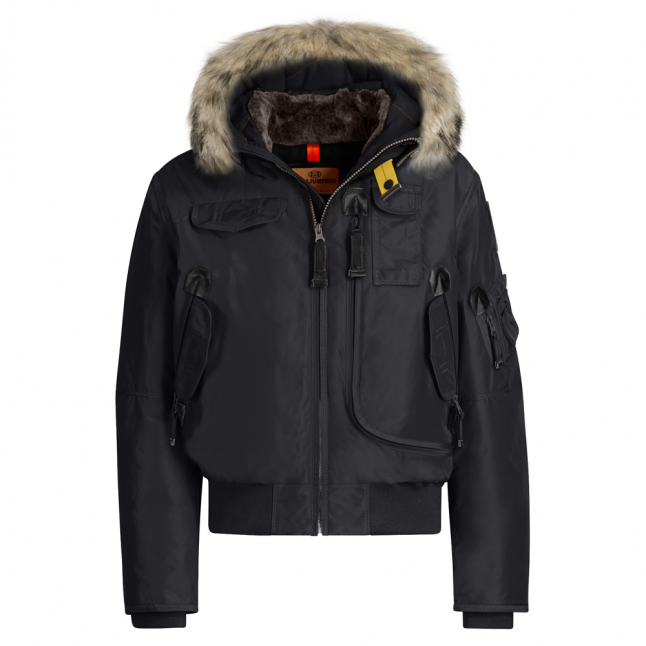 Boys Black Gobi Down Fur Hooded Jacket