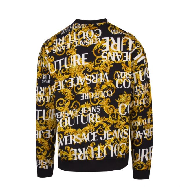 Mens Black Baroque Logo Print Sweat Top