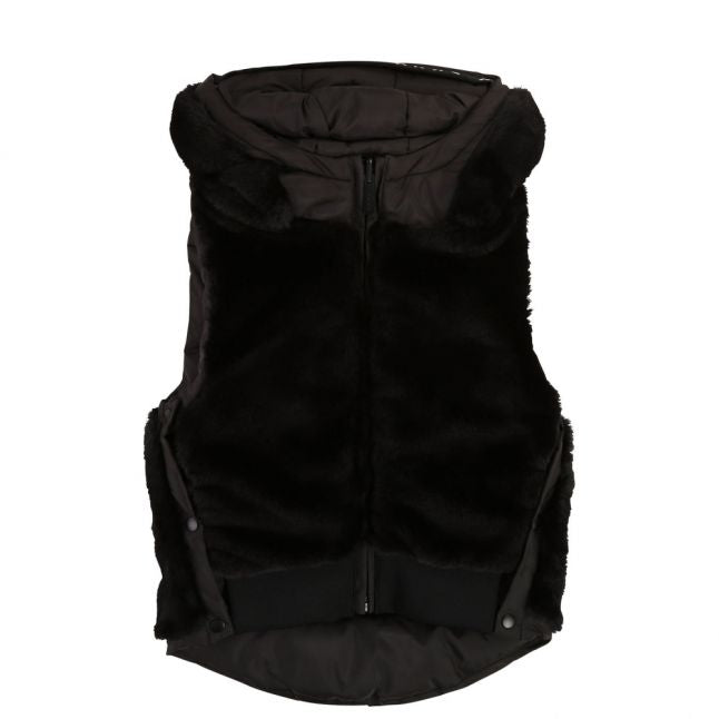 Girls Black Reversible Hooded Gilet