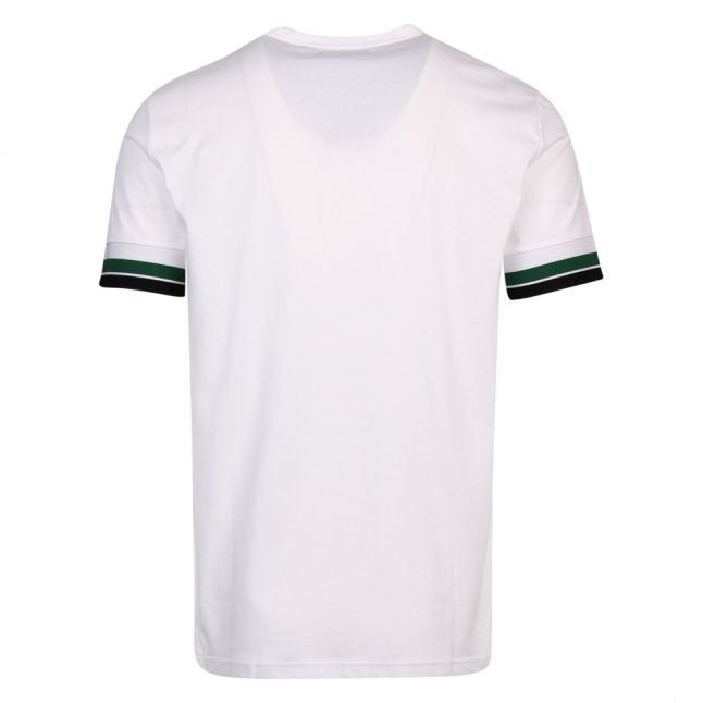 Mens White Bold Tipped Cuff S/s T Shirt