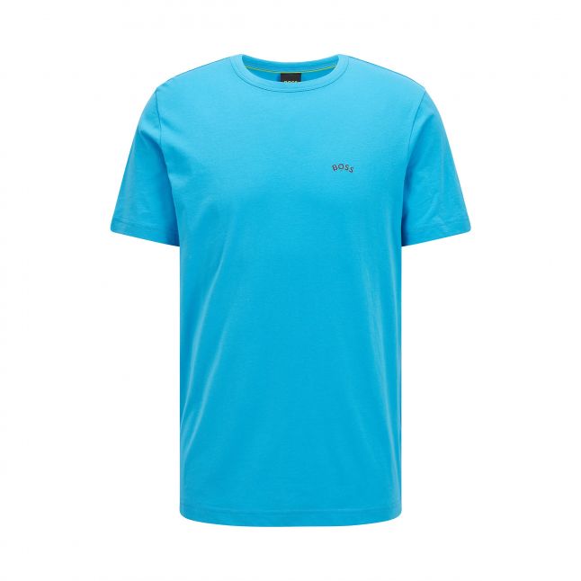 Mens Open Blue S/s Tee Curved T Shirt